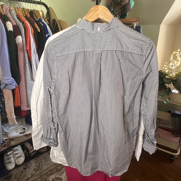 J. Crew Blue Striped Cotten Bottom-Down Shirt. - Picture 4 of 4
